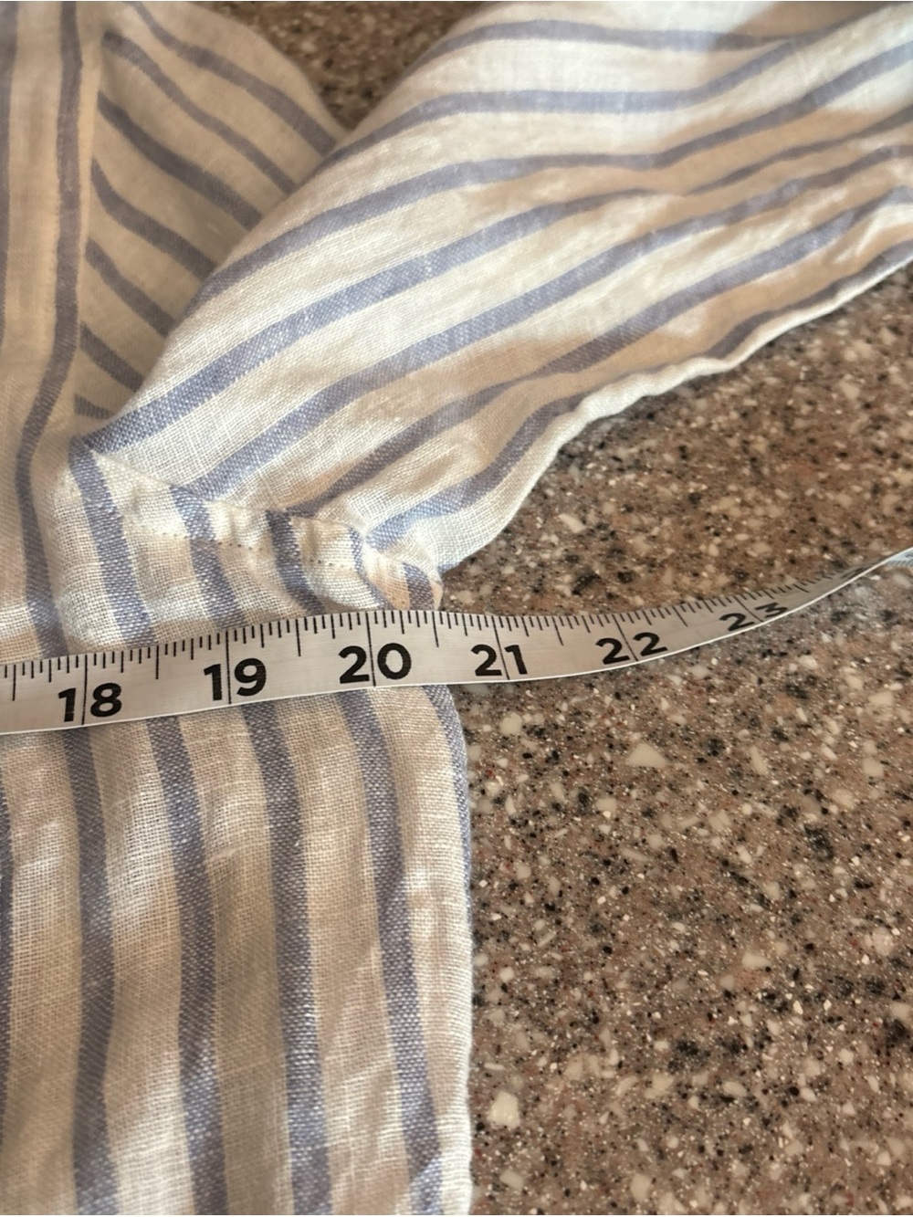 Tahari L Light Blue/White Striped 100% Linen L/S Button Up Shirt Coastal Beachy - Picture 11 of 12